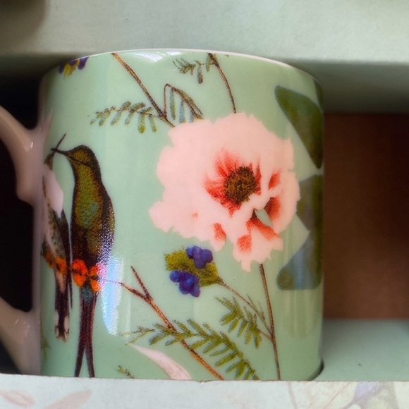 British Tea Shop Wild Bird Bone China 2 Espresso Cups & 2 Coffee Spoons - Picture 4 of 7